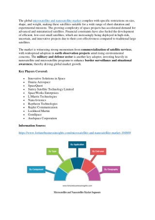 Microsatellite and Nanosatellite Market