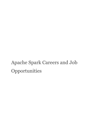 Apache Spark Careers and Job Opportunities