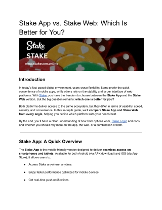 Stake App vs. Stake Web: Which Is Better for You?