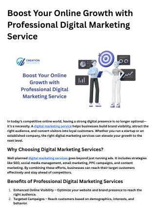 Boost Your Online Growth with Professional Digital Marketing Service