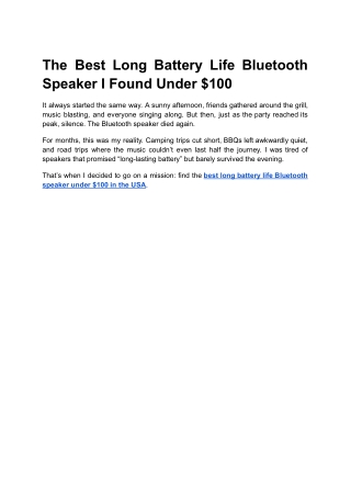 The Best Long Battery Life Bluetooth Speaker I Found Under $100