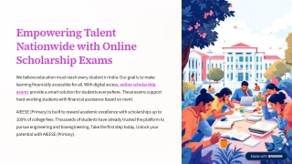 Empowering Talent Nationwide with Online Scholarship Exams