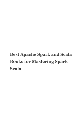 Best Spark and Scala Books