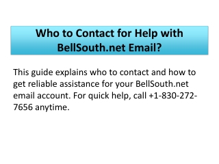 Who to contact for help with BellSouth.net email account?