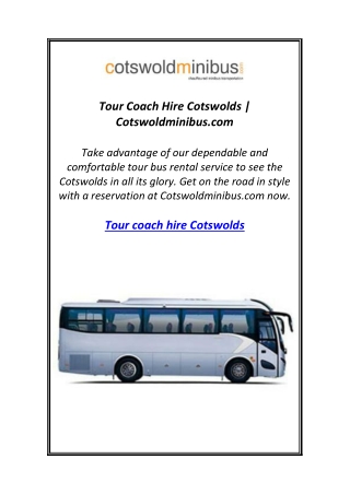 Tour Coach Hire Cotswolds | Cotswoldminibus.com