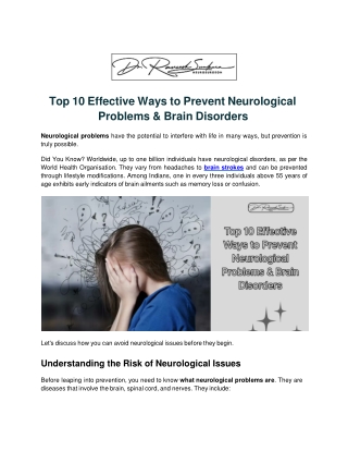 Top 10 Effective Ways to Prevent Neurological Problems & Brain Disorders (1)