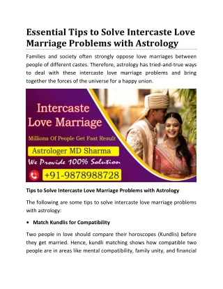 Essential Tips to Solve Intercaste Love Marriage Problems with Astrology