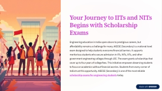 Your Journey to IITs and NITs Begins with Scholarship Exams