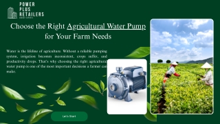 Efficient Agricultural Water Pumps for your Farm in Puerto Rico