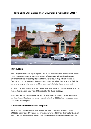 Is Renting Still Better Than Buying in Bracknell in 2025