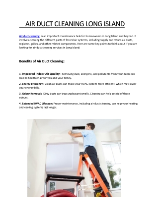 Air Duct Cleaning in Long Island