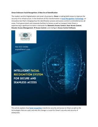 Oman Embraces Facial Recognition - A New Era of Identification