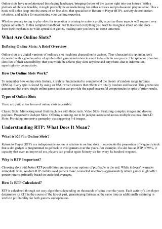 The  Maximum Guide to Online  Slot Machine:  Comprehending RTP and  Video Game