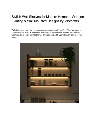 Stylish Wall Shelves for Modern Homes – Wooden, Floating & Wall Mounted Designs by Vibecrafts - Google Docs