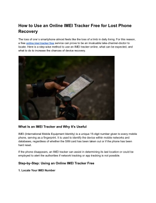 How to Use an Online IMEI Tracker Free for Lost Phone Recovery