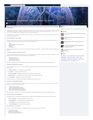 Personalized Lung Disease Treatment Plans in San Antonio