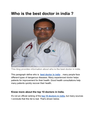 Who is the best doctor in india