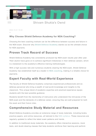 Best nda coaching in lucknow - shield academy