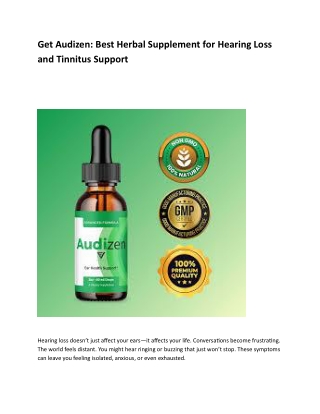 Get Audizen: Best Herbal Supplement for Hearing Loss