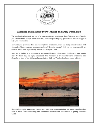Guidance and Ideas for Every Traveler and Every Destination