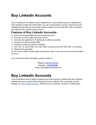 Buy Linkedin Accounts
