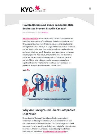 How Do Background Check Companies Help Businesses Prevent Fraud in Canada?