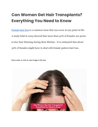 Can Women Get Hair Transplants_