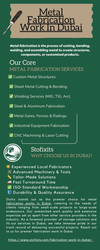 Metal Fabrication Work In Dubai