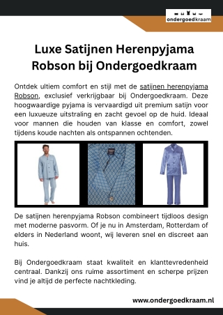 Luxe Satijnen Herenpyjama Robson bij Ondergoedkraam
