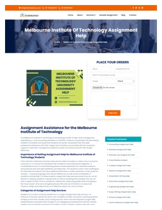 Melbourne Institute of Technology Online Assignment Help – Submit Assignments