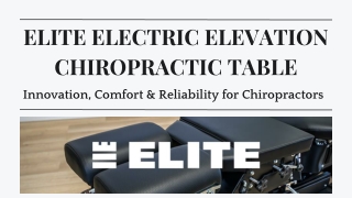 Elite Electric Elevation Chiropractic Table