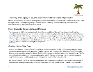 The Story and Legacy of St John Brewers Craft Beer in the Virgin Islands