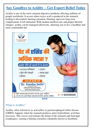 Say Goodbye to Acidity – Get Expert Relief Today