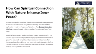 How Can Spiritual Connection With Nature Enhance Inner Peace