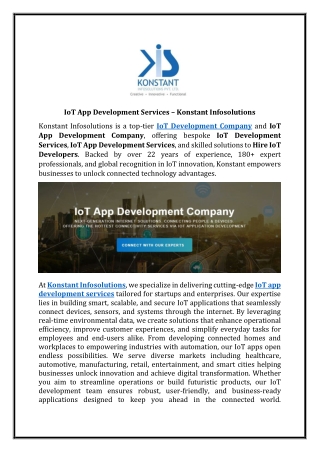 IoT App Development Services – Konstant Infosolutions