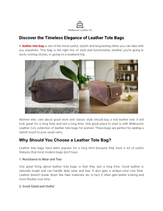 Discover the Timeless Elegance of Leather Tote Bags