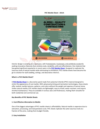 PVC Marble Sheet – Alrish