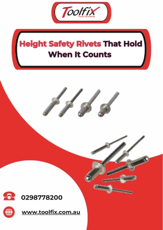 Height Safety Rivets That Hold When It Counts