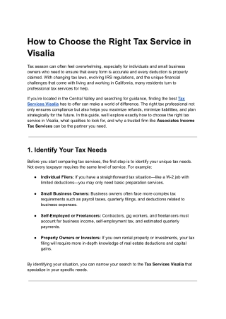 Tax Services Visalia