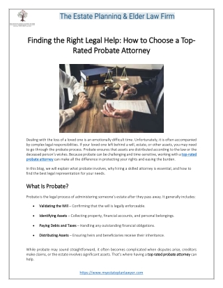 Finding the Right Legal Help- How to Choose a Top-Rated Probate Attorney