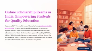 Online Scholarship Exams in India: Empowering Students for Quality Education
