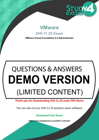 VMware 2V0-11.25 Exam Questions & Answers (PDF)