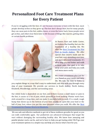 Personalized Foot Care Treatment Plans for Every Patient