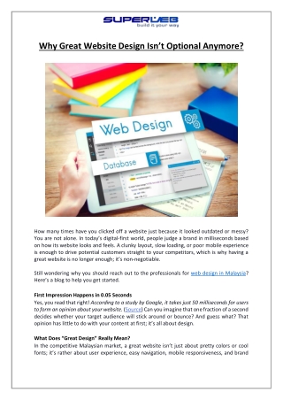 Why Great Website Design Is More Necessary Than Ever