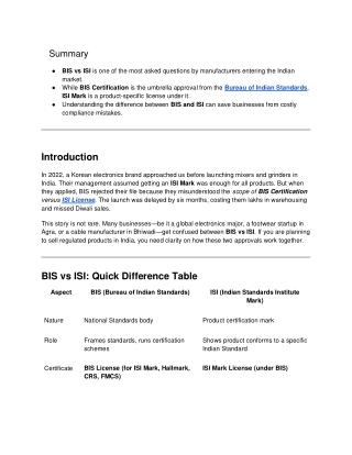 BIS Vs ISI – Critical Differences & Expert Guide 2025