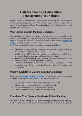 Calgary Painting Companies