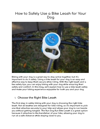 How to Safely Use a Bike Leash for Your Dog