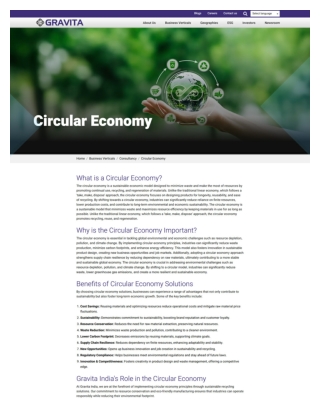 Gravita India Consultancy in Circular Economy for Sustainable Resource Efficienc