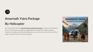 Amarnath Yatra Package by Helicopter