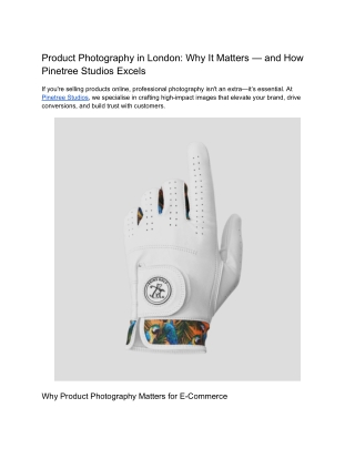 Product Photography in London_ Why It Matters — and How Pinetree Studios Excels